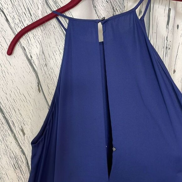 Diane Von Furstenberg Davin Navy Drawstring Jumpsuit Silk Blend 4 - Picture 8 of 10